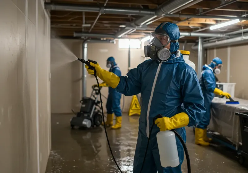 Basement Sanitization and Antimicrobial Treatment process in Kendallville, IN