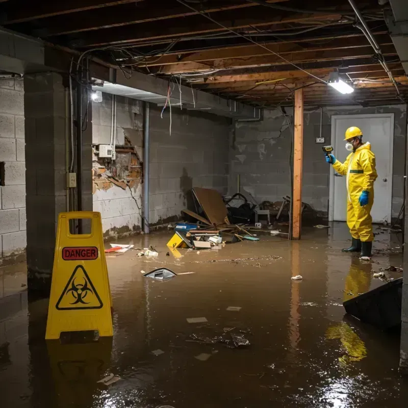 Flooded Basement Electrical Hazard in Kendallville, IN Property